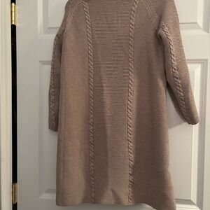 Cyrus Cozy Cable Knit Sweater Dress - Taupe